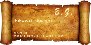 Bukovai Gyöngyi névjegykártya